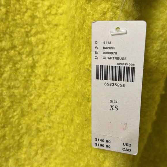 Pilcro Anthropologie Yellow Fuzzy V-neck Oversized Sweater(Size XS) - Picture 6 of 9